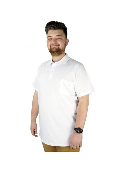 Mode Xl T-Shirt Polo Yaka Cepli Klasik 20550 Beyaz 001