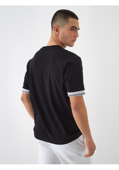 Xint Siyah Pamuk Dokulu Regular Fit Tişört 502232