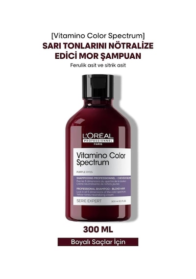 Loreal Professionnel Vitamino Color Spectrum Sarı Saçlar İçin Nötralize Edici Mor Şampuan 300ml