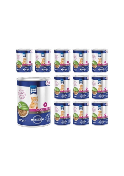 Pawpaw Yavru Kedi Tavuklu Ve Jöleli Konserve Mama 400 Gr X 12 Adet
