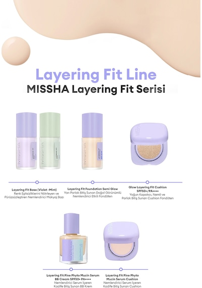 Missha Layering Fit Pine Phyto Mucin Serum BB Cream SPF50+ Pa++++ Bran