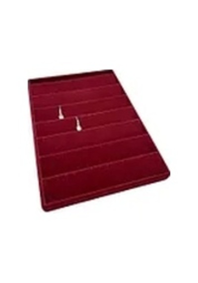 Yerli Üretim Saray Bosna Model Süet Kumaş Bordo Renk 34/24 Cm Kademeli Çekmece Içi Küpe Standı Çok Renkli