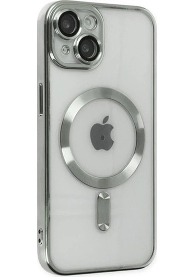 Hepsi Ally İphone 14 Plus 6.7inç Renkli Kenar Lazer Çerçeveli Magsafe Uyumlu Silikon Kılıf- 5775 Najmaddin Siyah