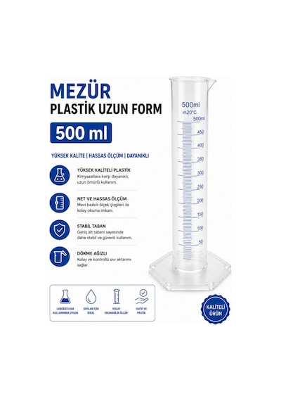 Mezür Plastik Uzun Form 500 Ml