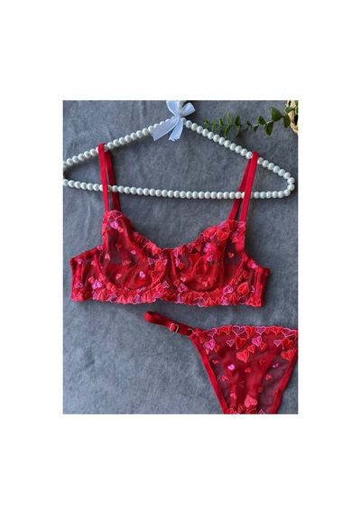 La Linaa Love Kırmızı Kalp Desenli Tanga Külotlu Sütyen Takım Kırmızı - 711255464 Kırmızı La Linaa Love Kırmızı Kalp Desenli Tanga Külotlu Sütyen Takım Kırmızı - 711255464 Kırmızı