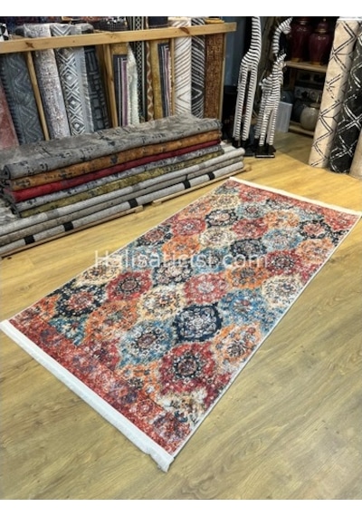 Salerno Çamaşır Makinesinde Yıkanabilir Kilim Halı Hs1018 Çok Renkli