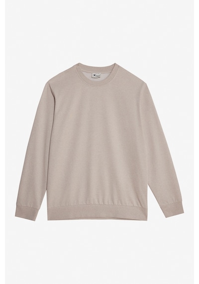 AC&Co / Altınyıldız Classics Erkek Standart Fit Normal Kesim 2 İplik Recycle Pamuklu Bisiklet Yaka Sweatshirt - Bej