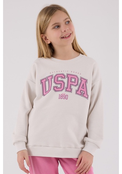 U.S. Polo Assn. U.s. Polo Assn Kız Çocuk Beyaz Eşofman Takımı Us2312-c-v1 KREM