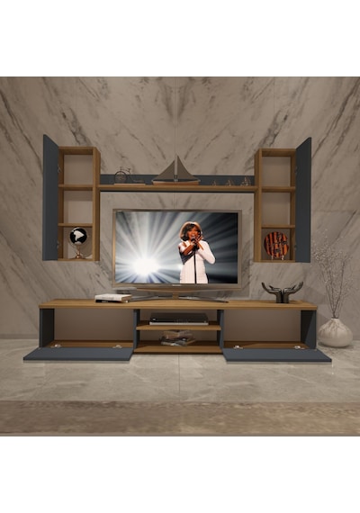 Decoraktiv Eko 7 Mdf Dvd Tv Ünitesi Tv Sehpası Pera - Antrasit