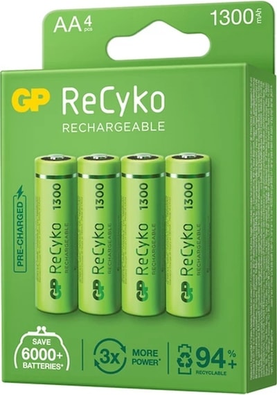 Gp Recyko 1300 Nı-Mh R6 Şarjlı Aa 4Lü Kalem Pil