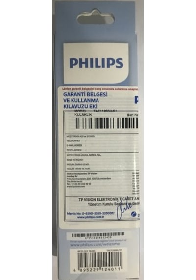 Philips TAE1126BK/51 1000 Series Mikrofonlu Kulak İçi Kulaklık