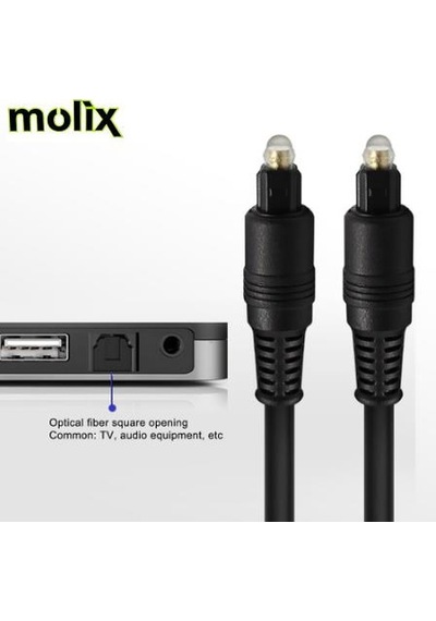 Molix 1.5 Metre Dijital Fiber Optik Ses Kablosu