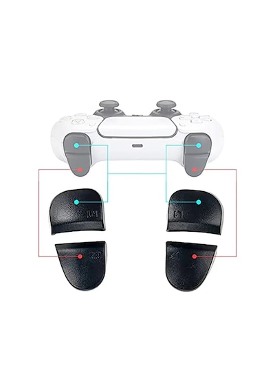 Ps5 Tetik Seti V2 Uyumlu L1 R1 L2 R2 Omuz Tuşu Takım Ps5 Yedek Parça Version 2 Kol Tamiri Siyah