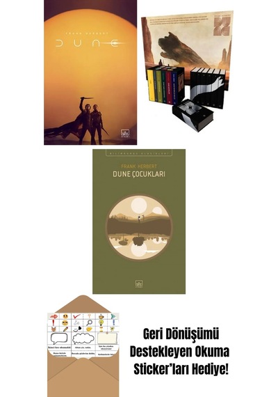 Dune Film Kapağı + Dune Serisi Kutu Set 6 Kitap Ciltli + Dune Çocukları
