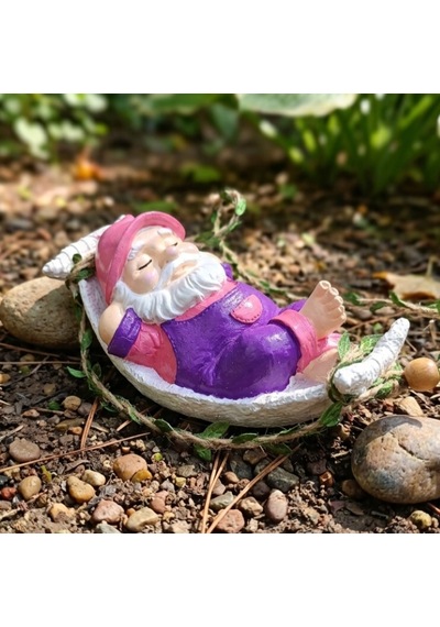 Hamakta Uyuyan Bahçe Cücesi O34 7x20 Cm