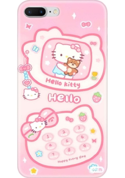 Apple Uyumlu iPhone 7 Plus /8 Plus Hello Kitty Görsel Baskılı Lansman Kılıf