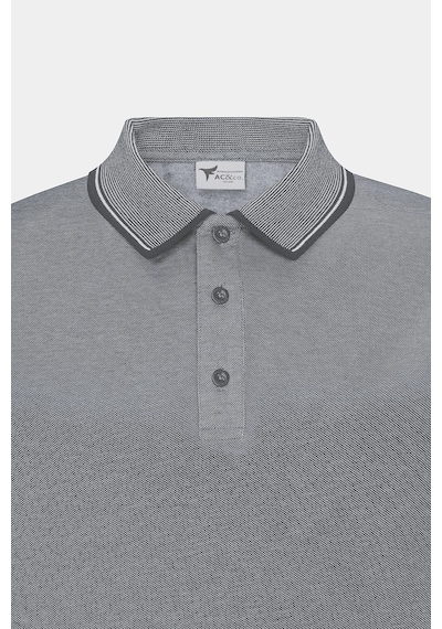 Ac&Co / Altınyıldız Classics 4A4820200047Syh3XL Düğmeli Polo Yaka Cepsiz Slim Fit Erkek Tişört Siyah
