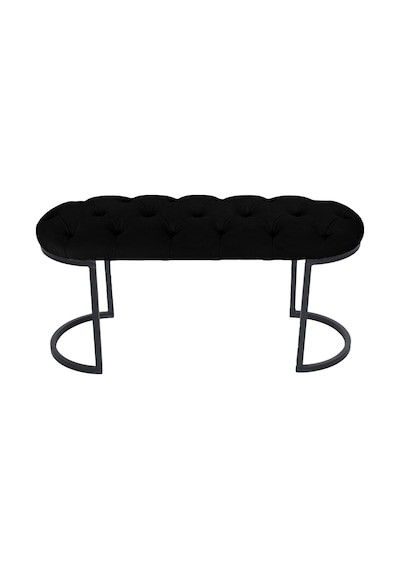 Elısse Siyah Model- Oval Metal Ayak 100 Cm Bench&koltuk&puf-yatak Odası Önü&ucu Puff&oturak