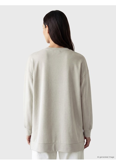 LC Waikiki Lc Waıkıkı Gri Soft Touch Kadın Sweatshirt Tunik