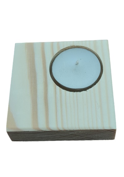 20 Adet Ahşap Kare Çam Kütük Mumluk Hediyelik 7,5 X 7,5 Cm