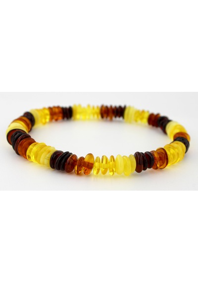 Kehribar Bileklik Amorf Tasarım Ambergold Blk23-89 Çok Renkli