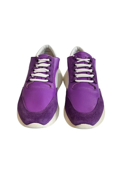 Tufan Shoes Mor Hakiki Deri File Detay Spor Ayakkabı Mor