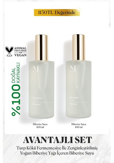 Biberiye Suyu Dökülme Karşıtı & Saç Uzamasını Destekleyici Saç Toniği 100 Ml 2'li Set - 708606323