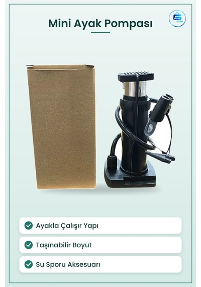 Mini Ayak Şişirme Pompası Taşınabilir Su Sporu Ekipmanı Pratik Ku