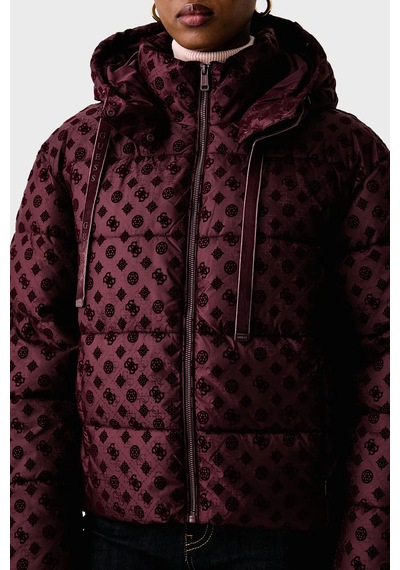Guess New Daisy Suya Dayanıklı 4g Logolu Kapüşonlu Mont W6bl56w4195 Kadın Mont W6bl56 W4195 G596 Bordo