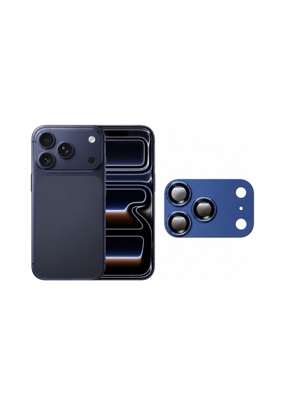 iPhone Uyumlu 17 Pro Max Kamera Koruyucu+ Ekran Koruyucu- Mavi