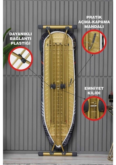 Harbinger MM156 Goldboard Ütü Masası Gold Serisi & Ekstra Kalın Kumaş + Yedek Bez
