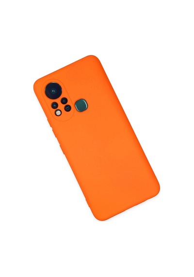 İnfinix Hot 11s Kılıf Nano İçi Kadife Silikon - Turuncu -