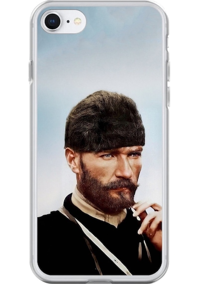 Apple Uyumlu iPhone 6s Plus Şeffaf Kılıf Atatürk 2 Tasarımlı
