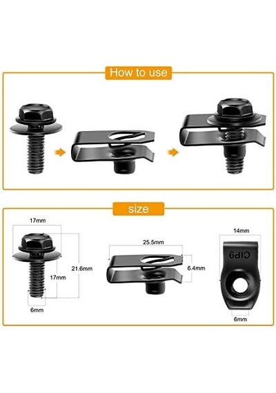 Gooacc Kapak Altında 70 Adet Motor, Sıçrama Koruması, Karoser Vidaları, Tampon, Çamurluk, Astar, İtmeli Retainer Sabitleyici Nietclips