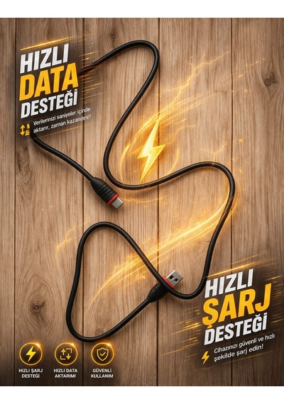 Type-c Usb Sarj Kablo 120w 6a 10 Adet Kalın Kablo Hızlı Sarj Destekli 100w