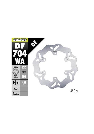 Vespa Gts 250 Super Arka Fren Diski 220 Mm 2023 Ve Sonrası Galfer Dalgalı Sabit Çelik Disk