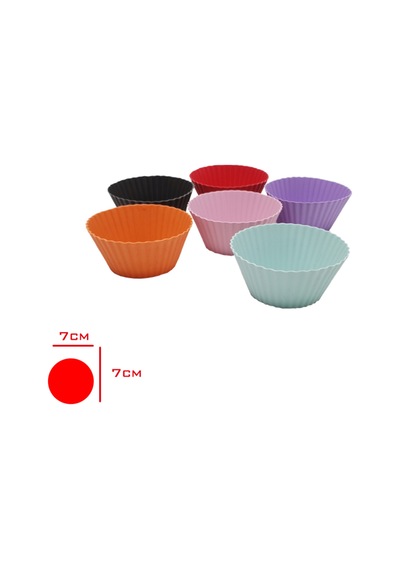 Muffin Kek Kalıbı 6'lı Silikon Silikon Pembe Diğer