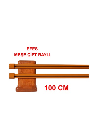 Efes Ahşap Başlıklı Alüminyum Kanallı ''çift Raylı'' Modern Rustik-meşe 100 Cm Meşe