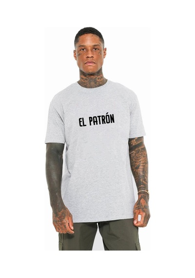 Gang Serıes Erkek Gri Oversize Medellin Baskılı T-shirt Gri
