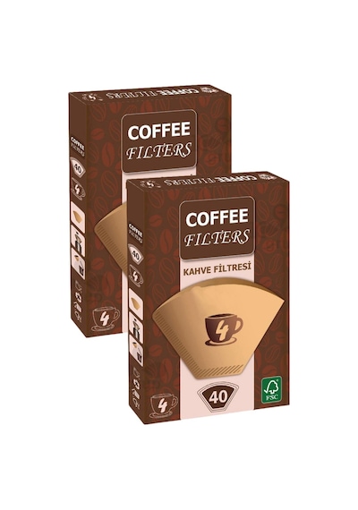 Caffeo Filters No4 40 Adet Kahve Filtre Kağıdı X 2 Adet Filtre Kağıdı