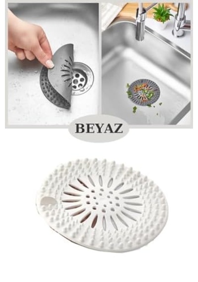 Tr Seahome Süzgeçli Lavabo Banyo Küvet Tıkacı, Yuvarlak Evye Küvet Banyo Gider Kapağı Beyaz Renk Isgfm3