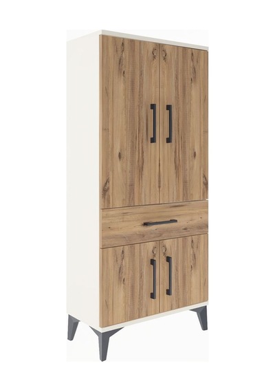 Arges Dolap 2 Raflı Tek Çekmeceli 4 Kapaklı 60x30x134 Aytaşı-çam Aytaşı