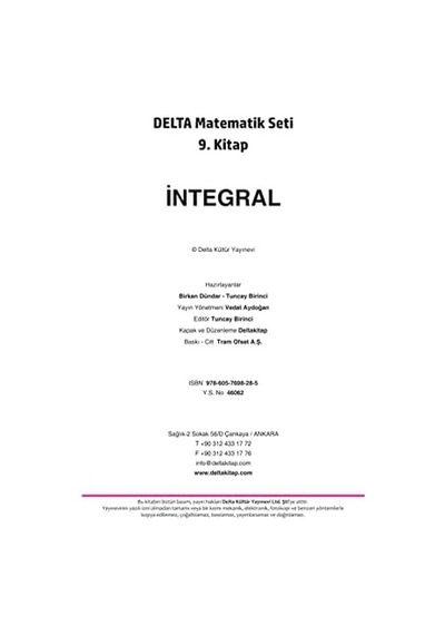 Matematik Seti 9.kitap - İntegral