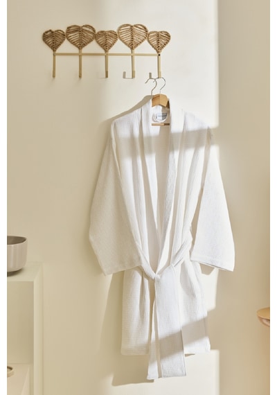 Kaşmir Home İris Waffle Bornoz Offwhite S-M
