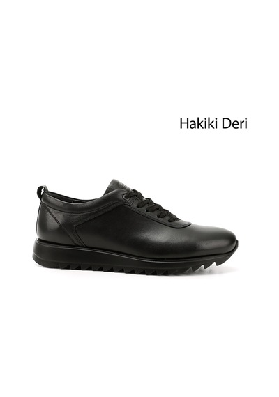 Gönderi(R) Erkek Siyah Hakiki Deri Bağcıklı Sneaker Ddma35431150 Siyah