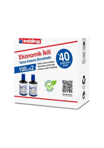 Edding Legamaster 100 Ml Tahta Kalem Mürekkebi Mavi 2 Li Kutu