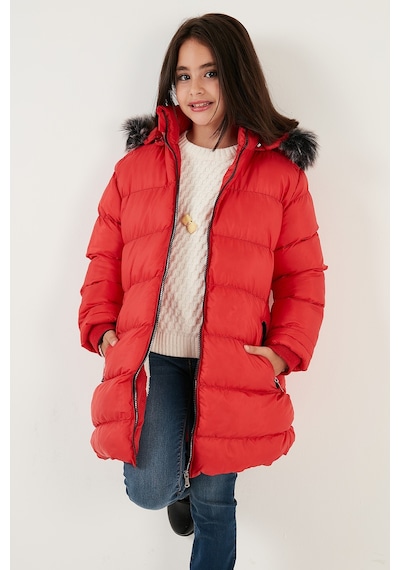 Lela Içi Peluş Astarlı Çıkarılabilir Kapüşonlu Suya Dayanıklı Kız Çocuk Mont 5761910 Kırmızı