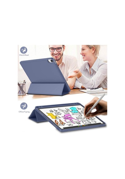 Apple Uyumlu iPad, Air 11inç M2 2024 Kılıf Kalem Bölmeli Smart Case A2902 A2903 A2904