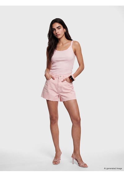 Lcw Jeans Pembe Regular Fit Kadın Jean Şort