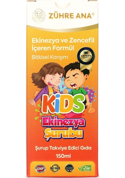 Zühre Ana Kids Ekinezya Şurubu Çocuklar İçin - Ekinezya ve Zencefil İçeren Şurup 150 ML